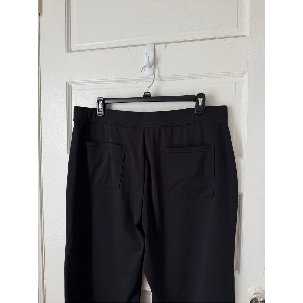 Halara Wide Leg Pull On Pants Elastic Waist Black Faux Buttons Pockets Office 2X - Picture 6 of 14